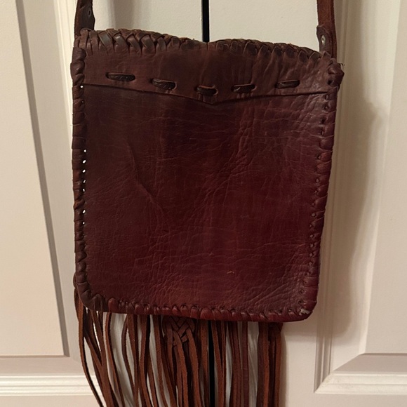 Brown Fringe Leather Boho Crossbody Bag - Picture 4 of 6